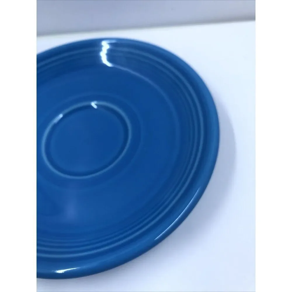 Fiesta Ware Tea Cup and Saucer Peacock Blue Home Laughlin